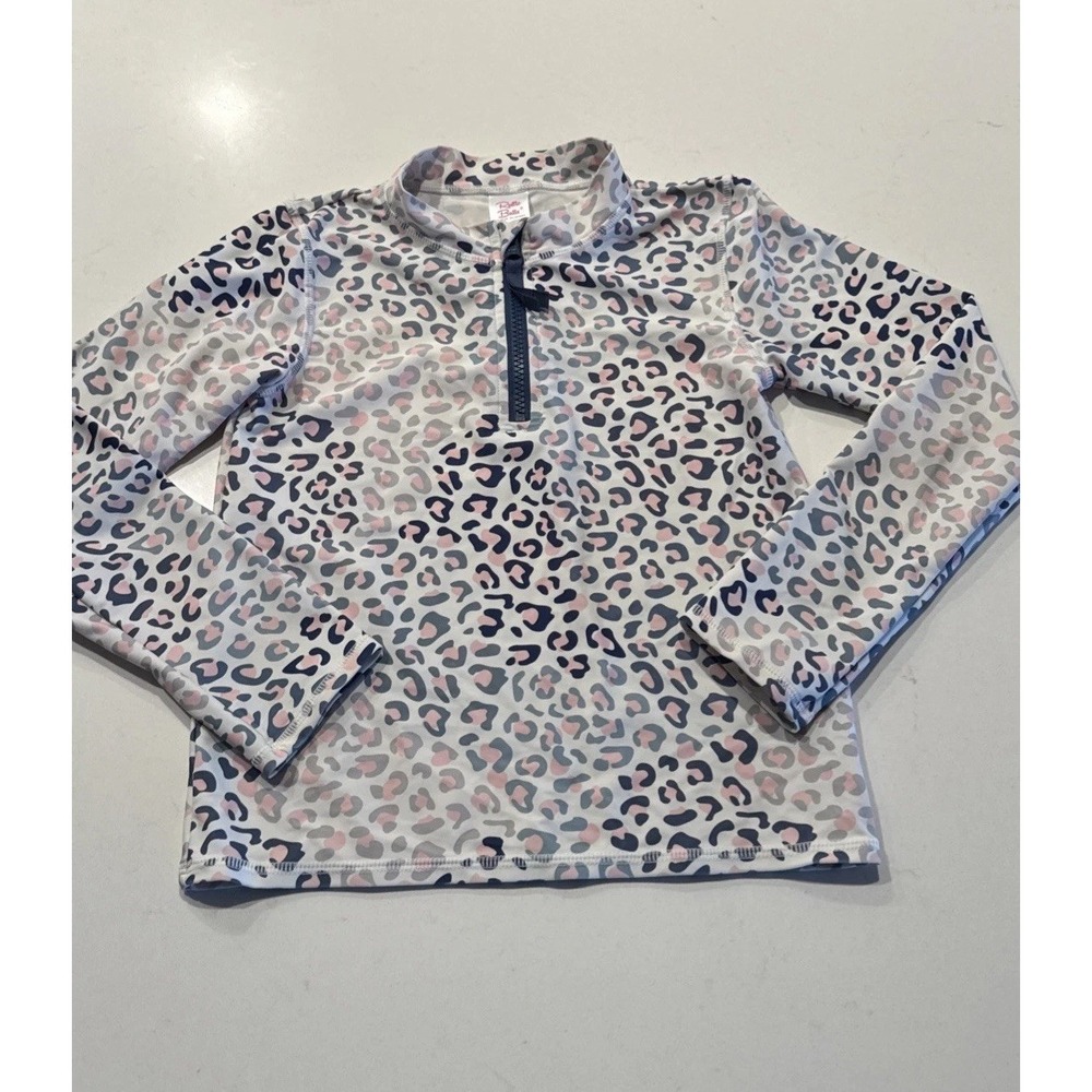Rufflebutts Rash Guard Girls Size 8 Leopard Print Swim Multi Color Long Sleeve